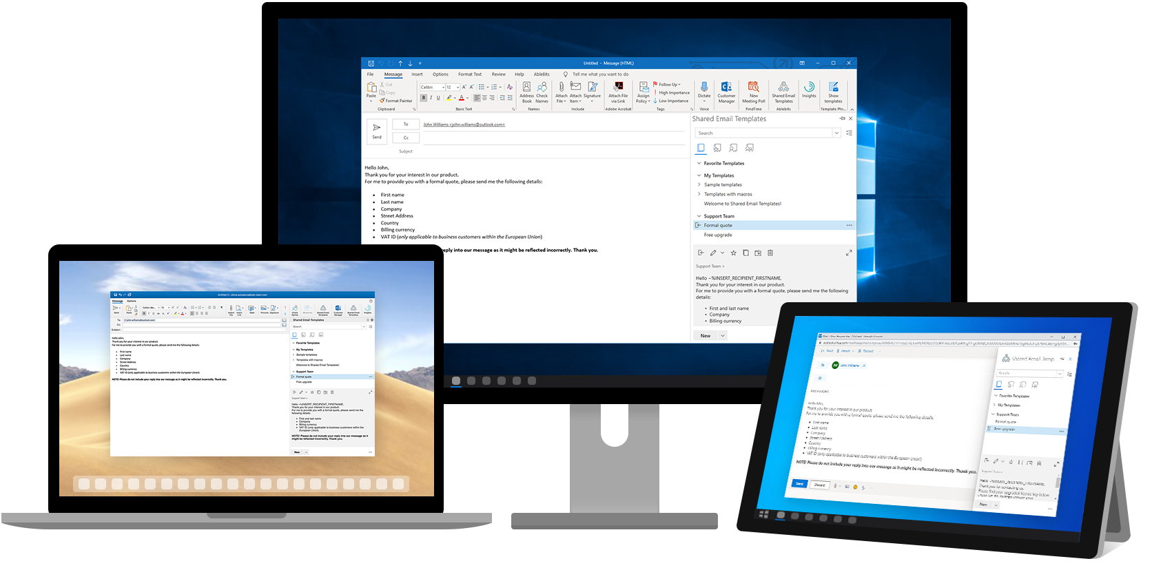 Shared Email Templates for Outlook on Windows, Mac and Outlook on the web