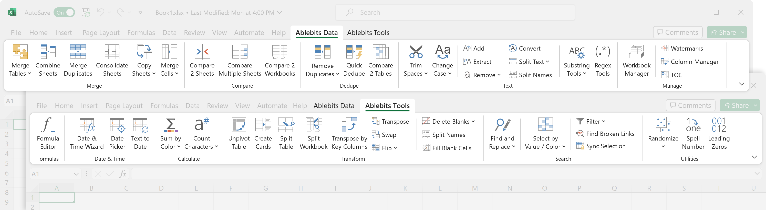 70+ time-saving tools for Excel