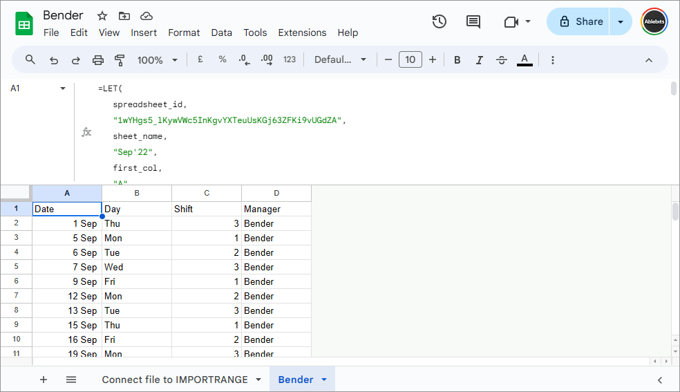 Split using formulas so each split sheet keeps updating in sync with your original table.