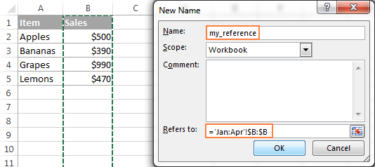 reference 3-d formula same in refer reference: Excel cell range the to or 3D