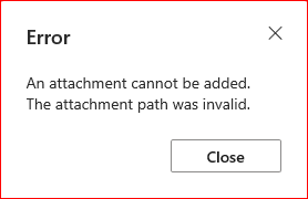 Warning to check attachment path