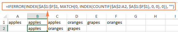 Extracting distinct values from a row