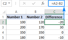 Calculating the difference between two numbers