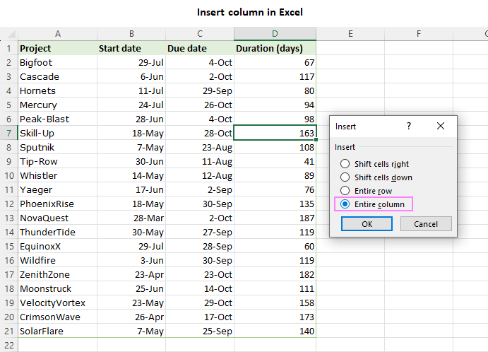 How To Insert Column In Excel Single Multiple Every Other 9382