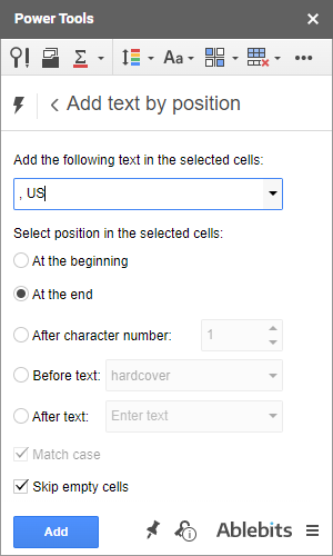 how to insert text in google sheets
