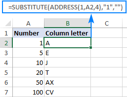 Formula to get a column letter from a column number