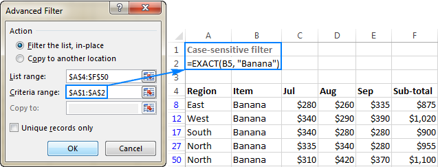 How to use Advanced Filter in Excel criteria range examples with