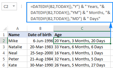 Ntroduire 100+ imagen formule age dans excel - fr.thptnganamst.edu.vn