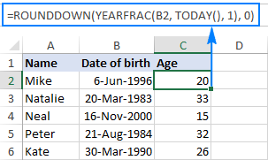 Printable Age Computation Chart 2017