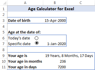 An improved Excel age calculator