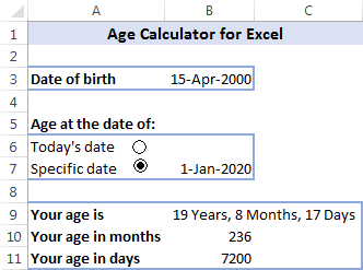 Age calculator with date deals of birth