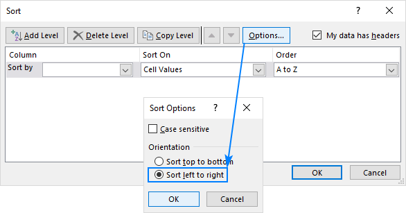 how to put in alphabetical cells in openoffice excel