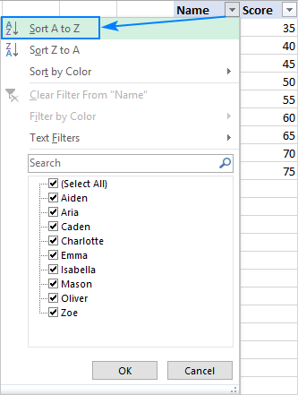 Sort Alphabetically Excel 