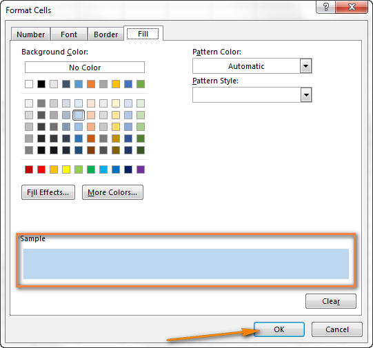 Alternating color rows in Excel highlight every other row