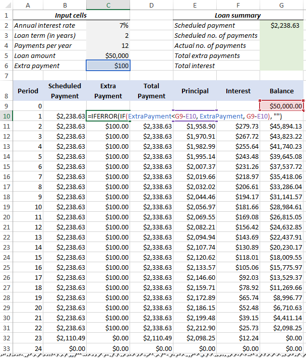 mortgage calculator with extra payments excel