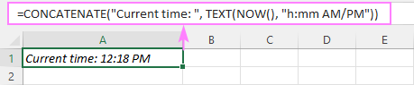 Inserting text before a formula