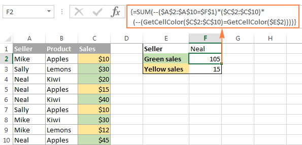 Using array constants in Excel