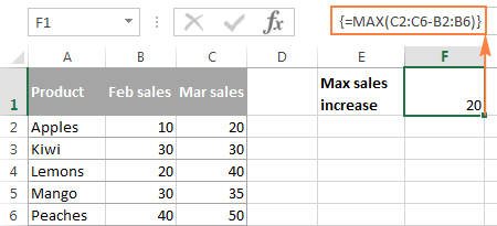 Using array constants in Excel