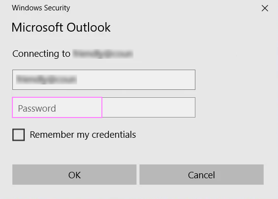 Outlook keeps asking for a password.