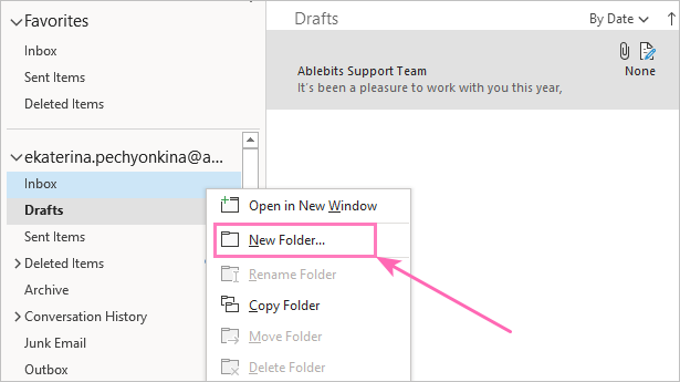 Create a new folder