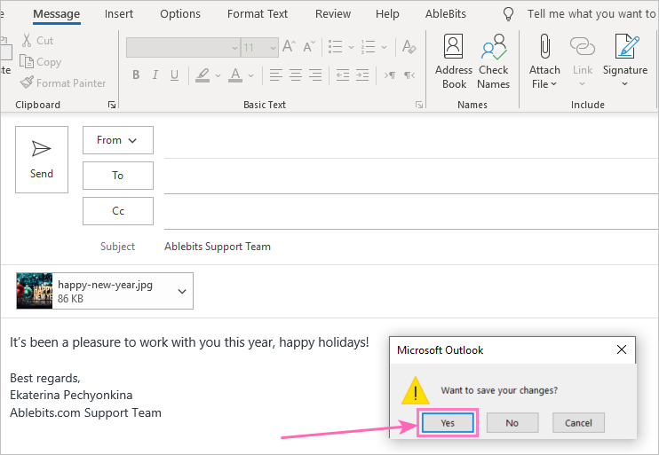 Attach to Outlook drafts and use them as email templates