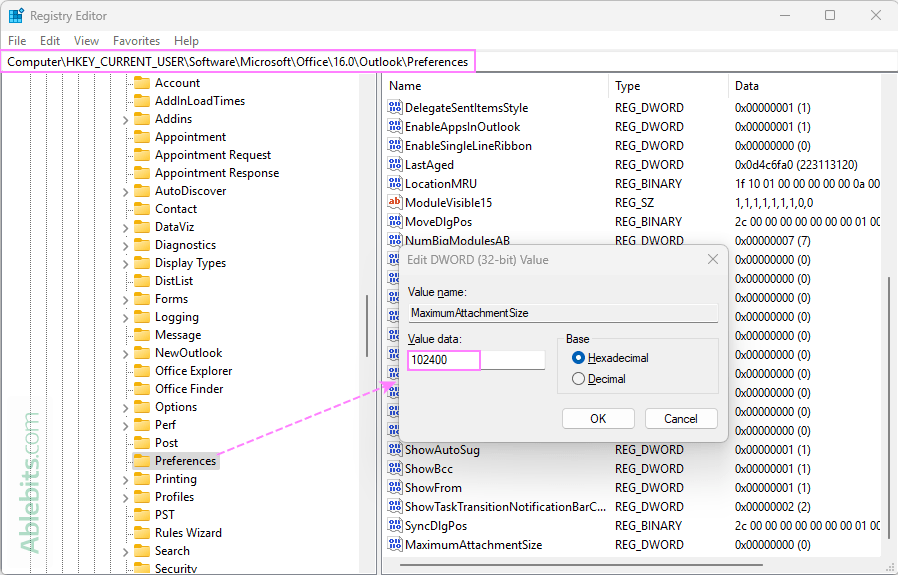 Increase the maximum attachment size in Outlook.