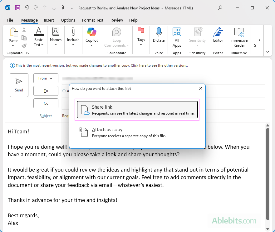 Use cloud storage for large files and share links.