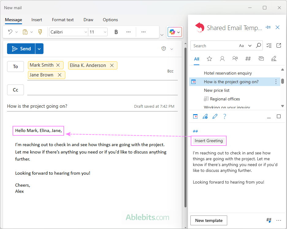 Auto address all email recipients by name in Outlook. Auto address all email recipients by name in Outlook.