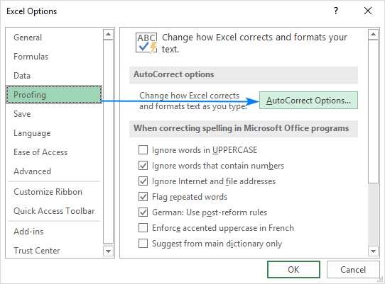 how to turn on autocorrect in word 2007