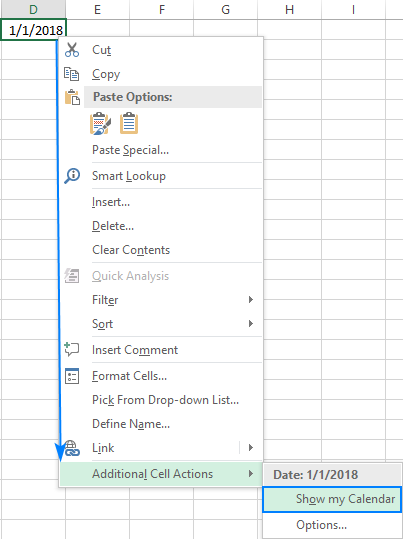 Opening the Outlook calendar on a given date directly from Excel