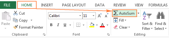 How To Autosum Two Columns In Excel