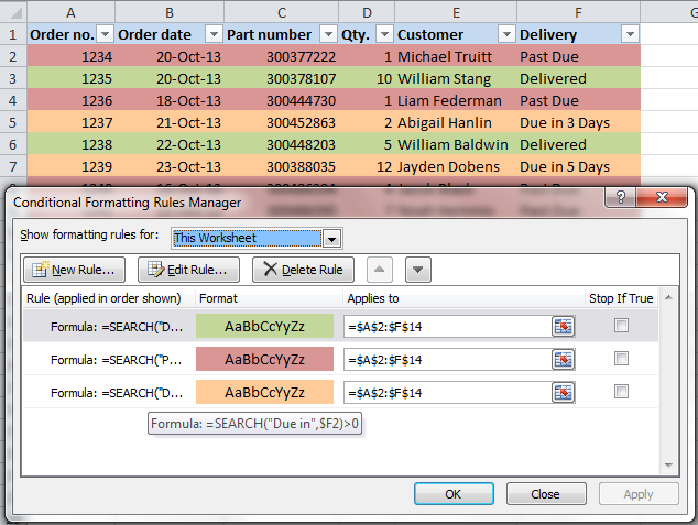 color gradient across multiple cells excel for mac