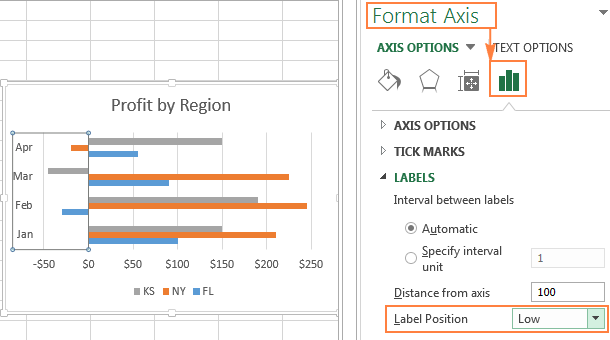 make values display for excel bar graph mac