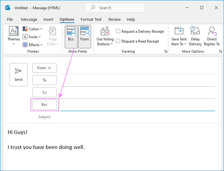 How to Bcc in Outlook manually and automatically