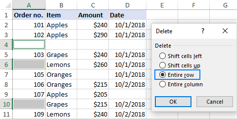 Delete rows if cell in a specific column is blank.