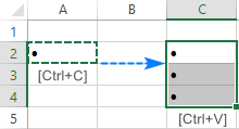 excel for mac add bullet points in cell