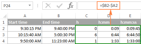 excel add time durations