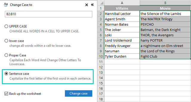 excel for mac 2001 capitalization