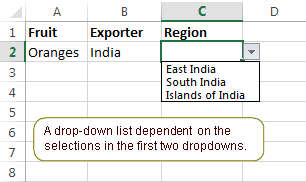 A third dropdown dependent on the selections in the first two lists