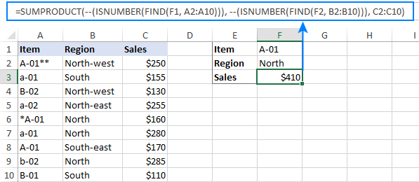 Case-sensitive 'Sum If Cell Contains' formula with multiple conditions