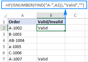 Case-sensitive formula: If cell contains specific text