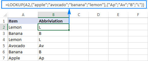 Lookup formula to return different results based on the cell value