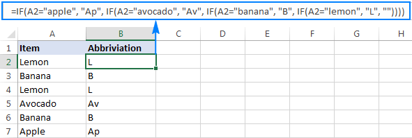 Nested IF formula to return different results depending on the target cell value