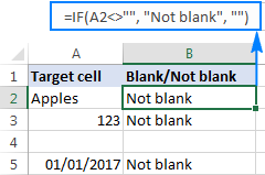 Excel formula: If cell contains any value