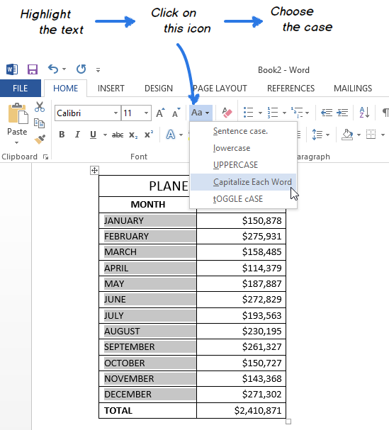 microsoft word find and replace all caps