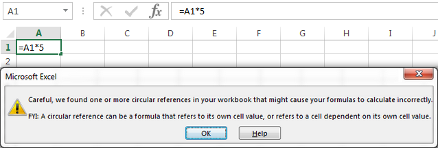 how to turn off circular reference in excel for mac