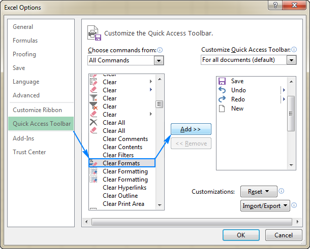 how to clear formatting in excel without clearing contents