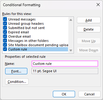 Name your conditional formatting rule.