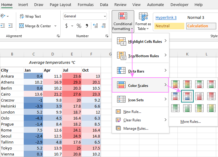 Hướng dẫn sử dụng excel cell background gradient trên Microsoft Excel