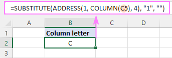 Getting a column letter of a specific cell